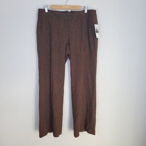 Contex Womens Wool Blend Brown Pants Size 14 NWT
